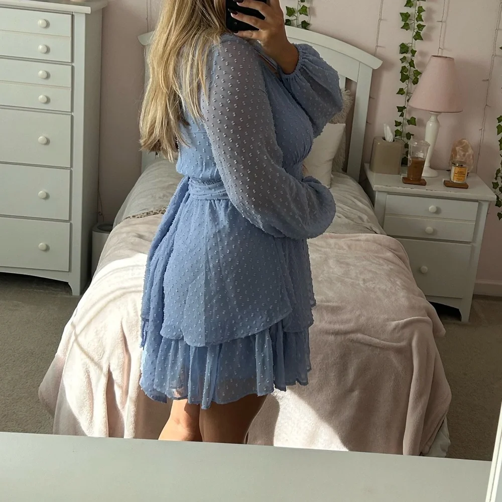 Blue Ruffle Dress - Picture 3 of 5